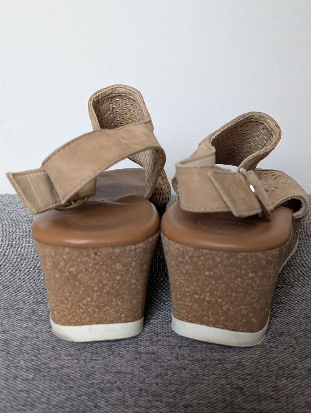 Paul Green Cleo Wedge Super Soft Slingback Sandal Space Nubuck Tan Size 6 - Picture 7 of 14